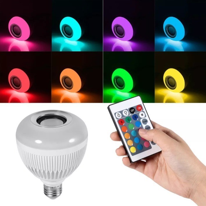 Lâmpada Musical RGB Bluetooth 6W com Controle - Shop do Led - Tudo